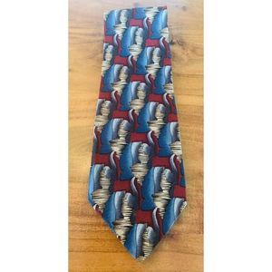 Cocktail Collection Wine Geometric Abstract 100%‎ Silk Tie Made by Stonehenge